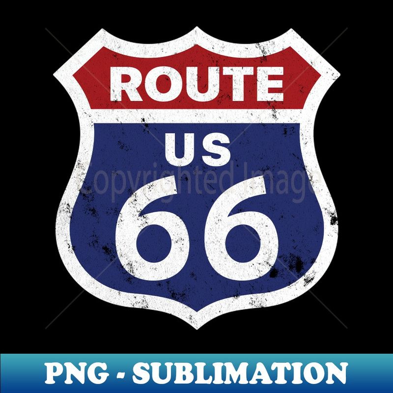 Route 66 Rustic Sign - Sublimation-Ready PNG File
