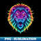 Neon Lion - Retro PNG Sublimation Digital Download