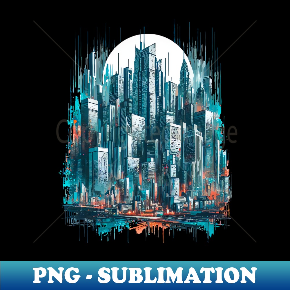 Skyscrapers u0026 Street Art Fusion - High-Quality PNG Sublimation Download