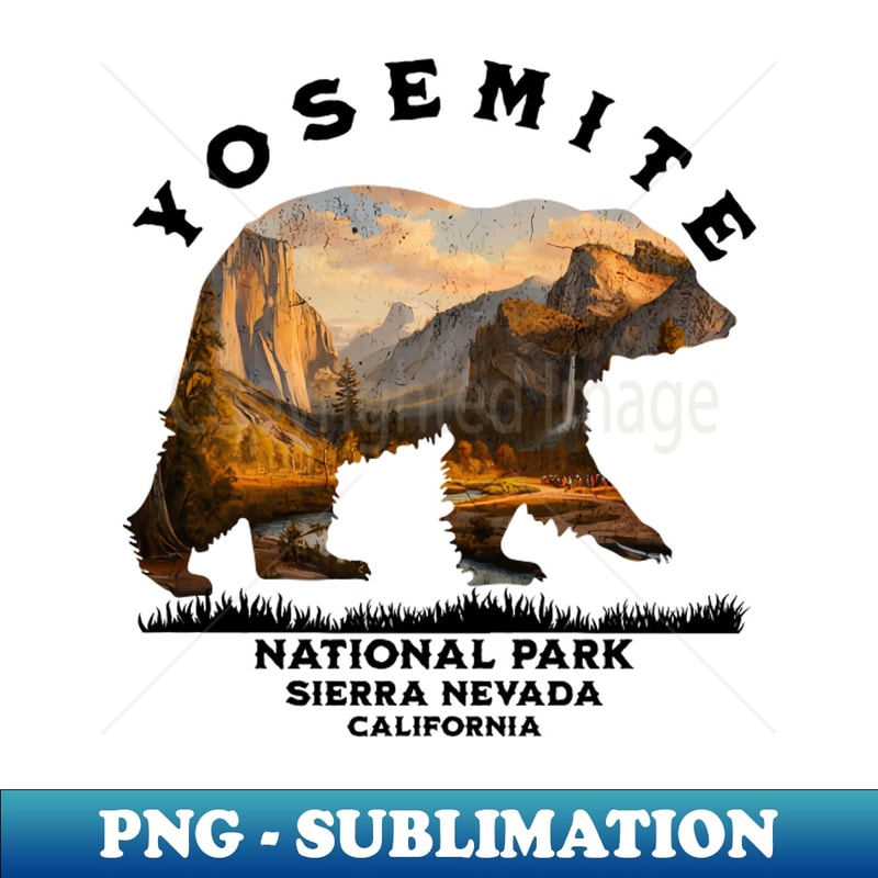 Rustic yosemite valley bear national park - Signature Sublimation PNG File