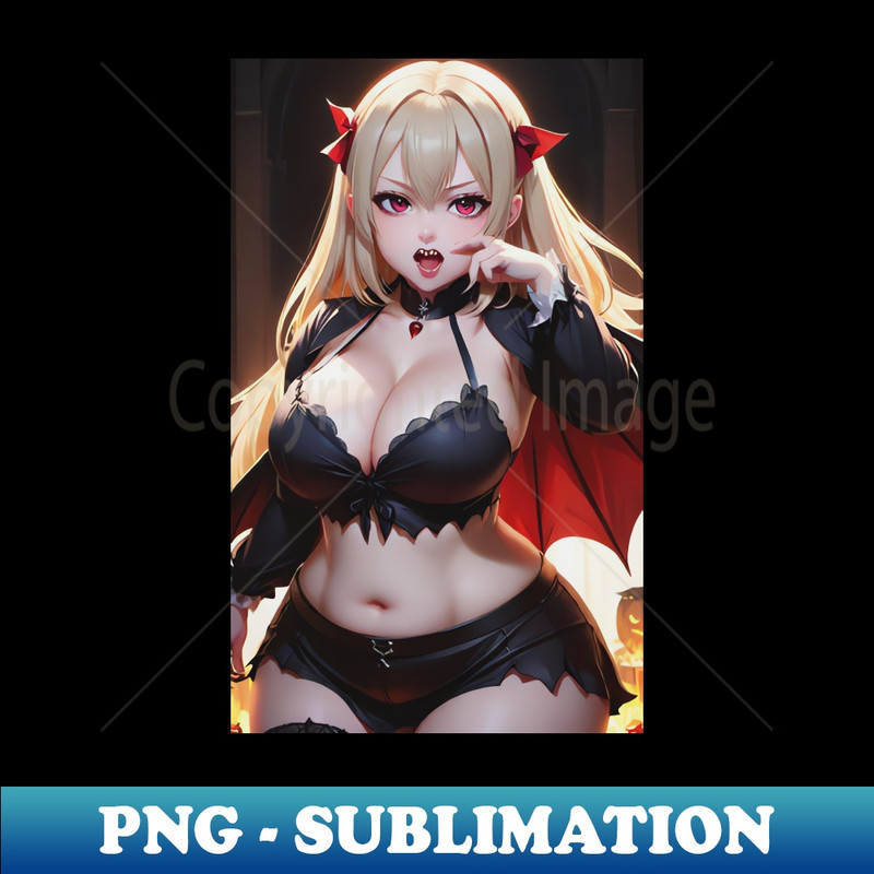 Cute Vampire Anime Girl - PNG Transparent Sublimation File