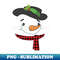 Cute Winter Snowman Face Carrot Nose Buffalo Plaid Scarf - Modern Sublimation PNG File
