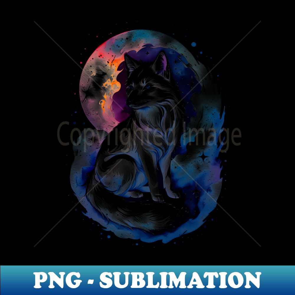 Watercolor Arctic Fox - Elegant Sublimation PNG Download