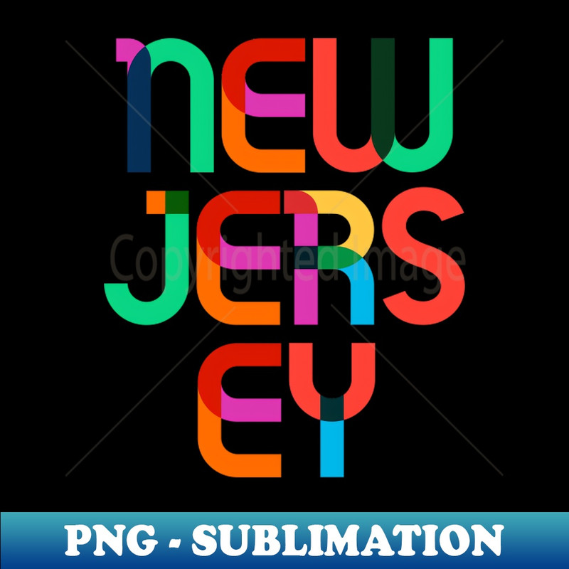 New Jersey Mid Century, Pop Art Mondrian - PNG Transparent Sublimation File
