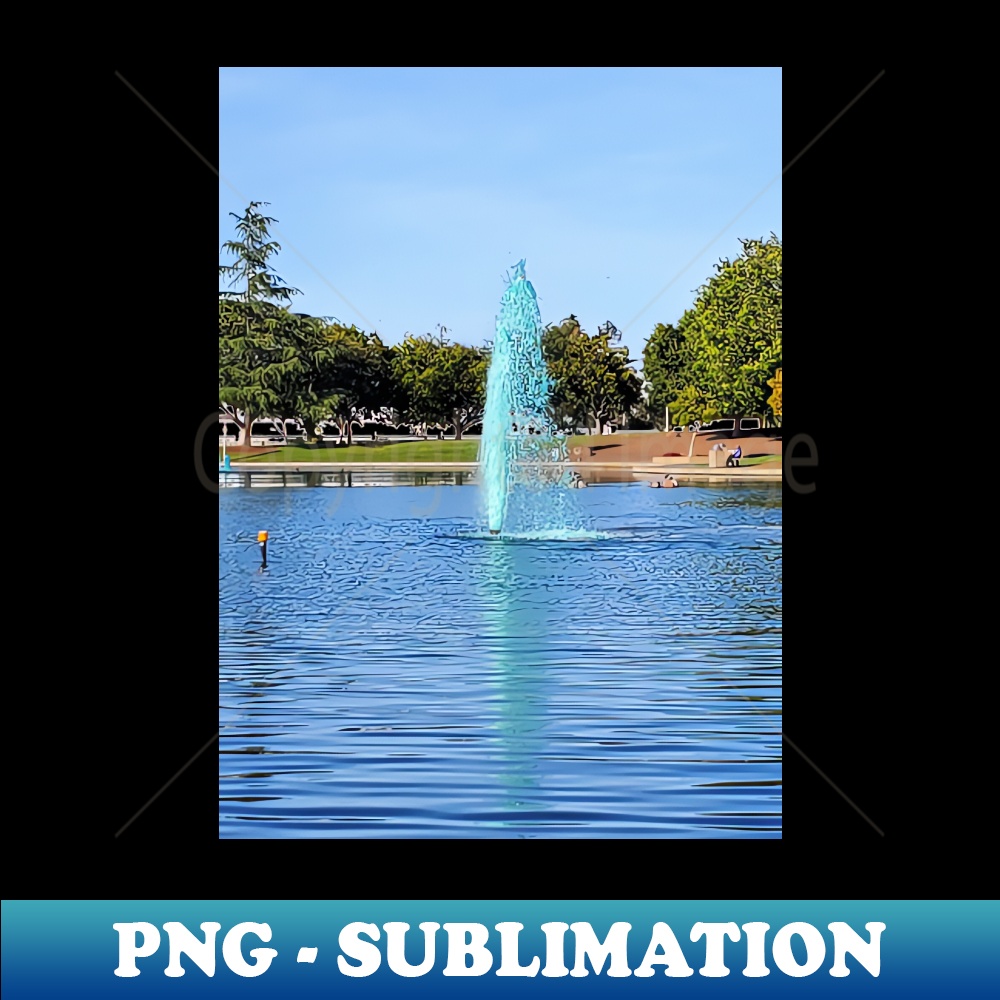 Fountain In The Pond Photography My - Stylish Sublimation Digital Download