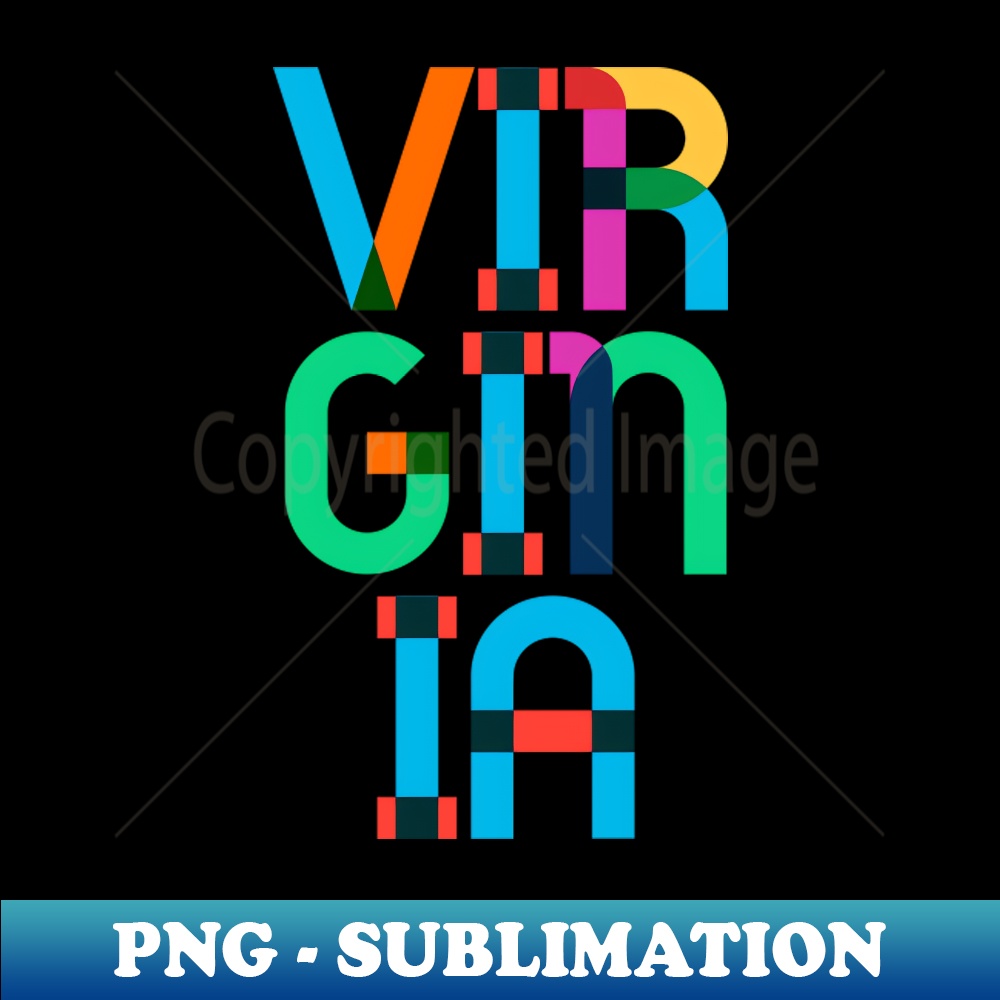 Virginia Mid Century, Pop Art Mondrian - Trendy Sublimation Digital Download