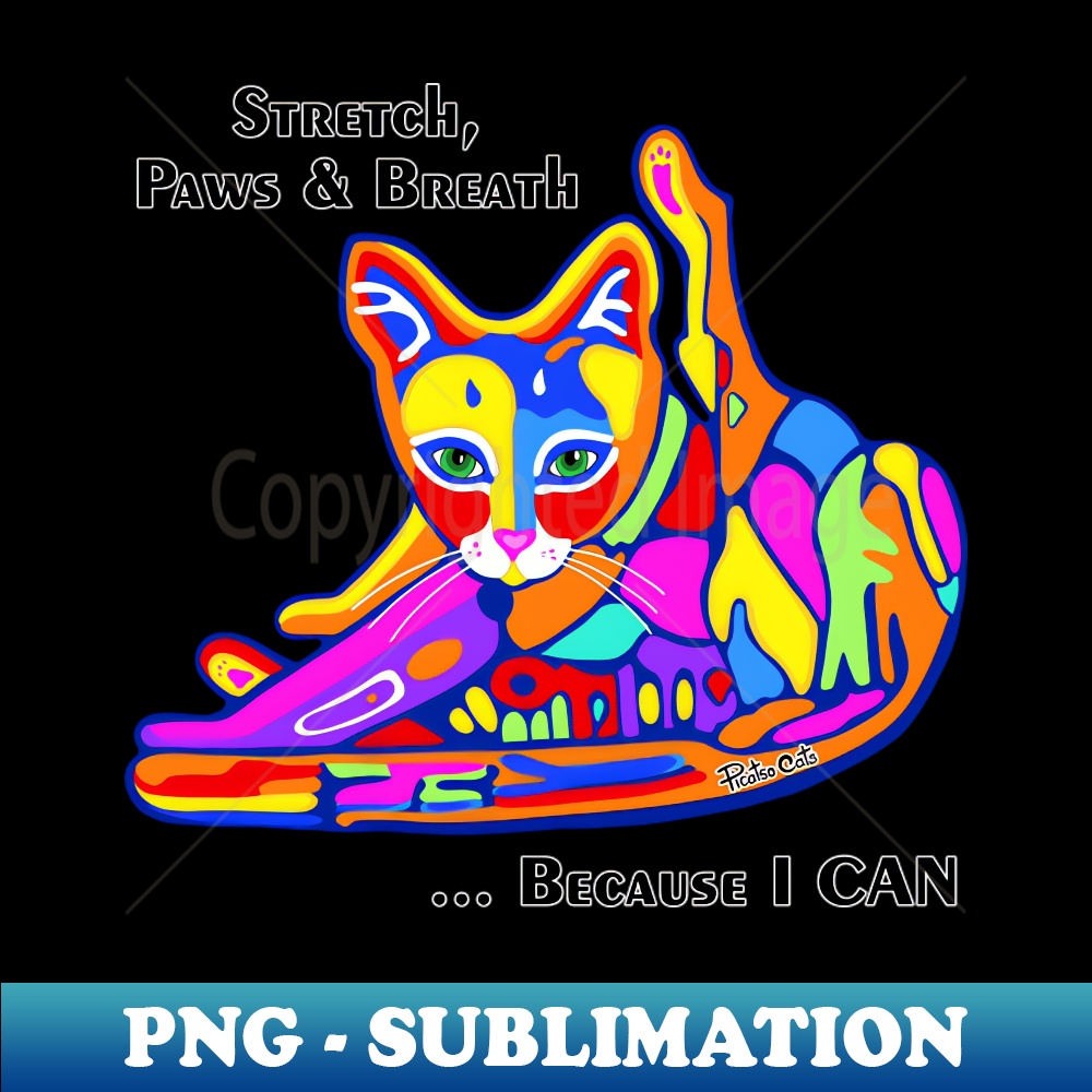 PicatsoCats Yoga Cat - Vintage Sublimation PNG Download