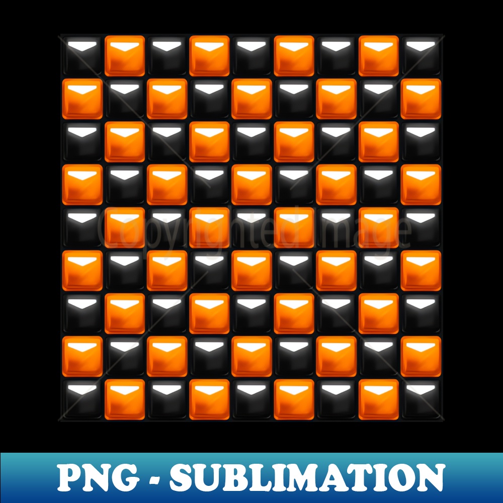 Beat Saber Blocks Checkered Pattern - Black u0026 Orange - Instant PNG Sublimation Download