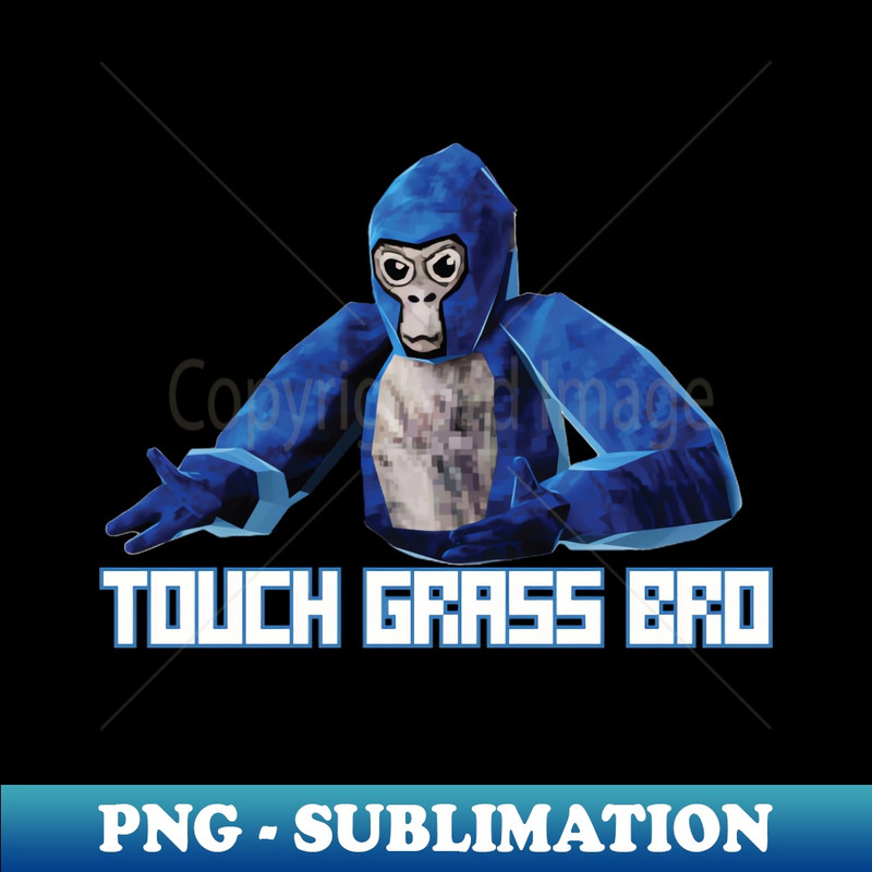 Gorilla Tag Funny Tee for Kids, Boys, Touch Grass - PNG Transparent Digital Download File for Sublimation