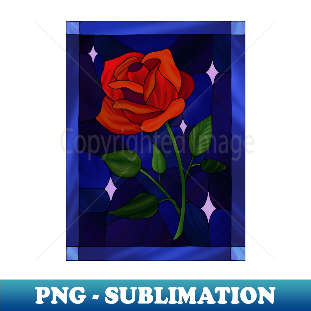 Stained Glass Rose - Artistic Sublimation Digital File