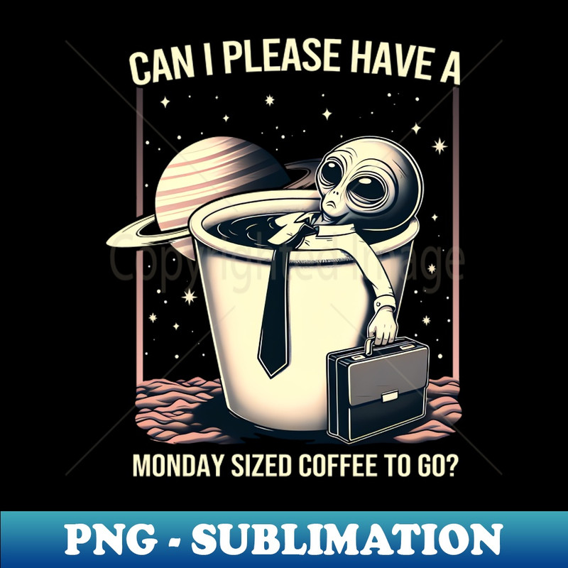 Can I Please Have a Monday Sized Coffee to Go - Instant PNG Sublimation Download