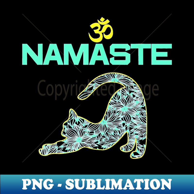 Cat Yoga Namaste OM Ying Yang Balance  Yoga New Mat - High-Quality PNG Sublimation Download