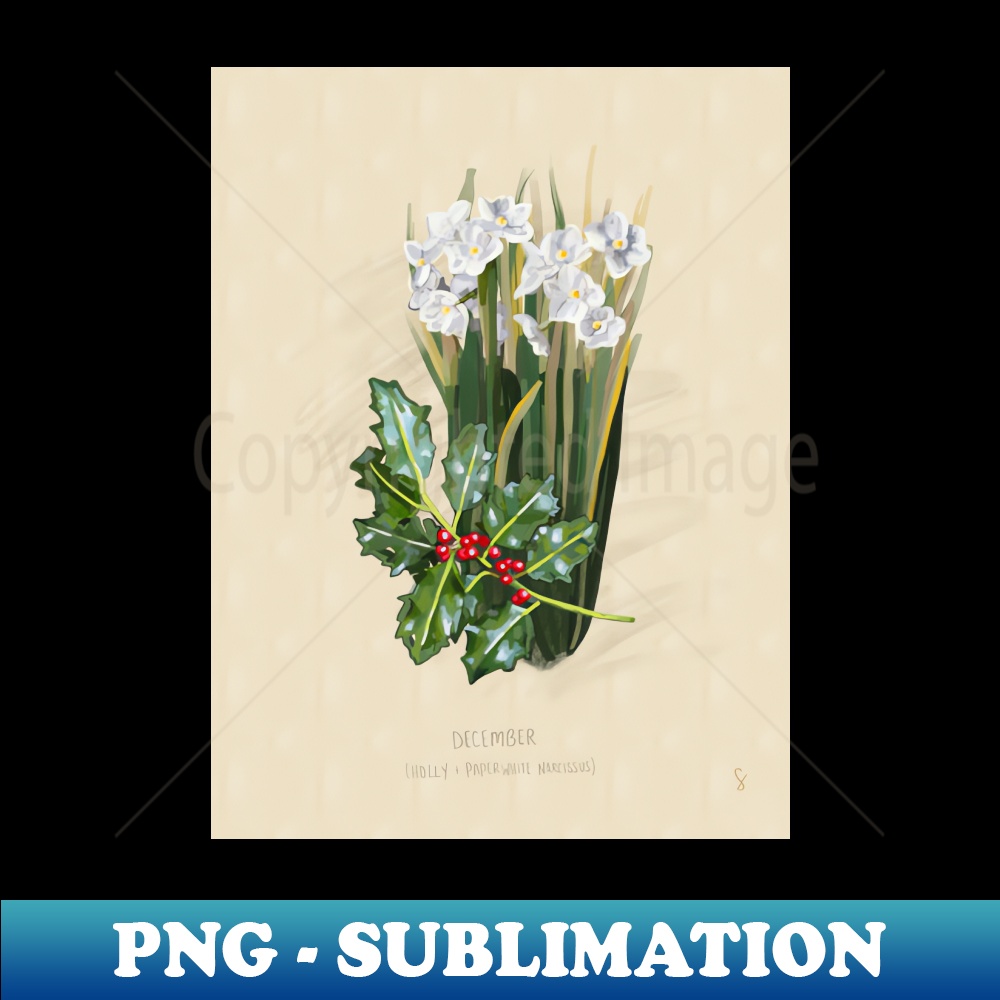 December Flower Birth Month Illustration - Exclusive PNG Sublimation Download
