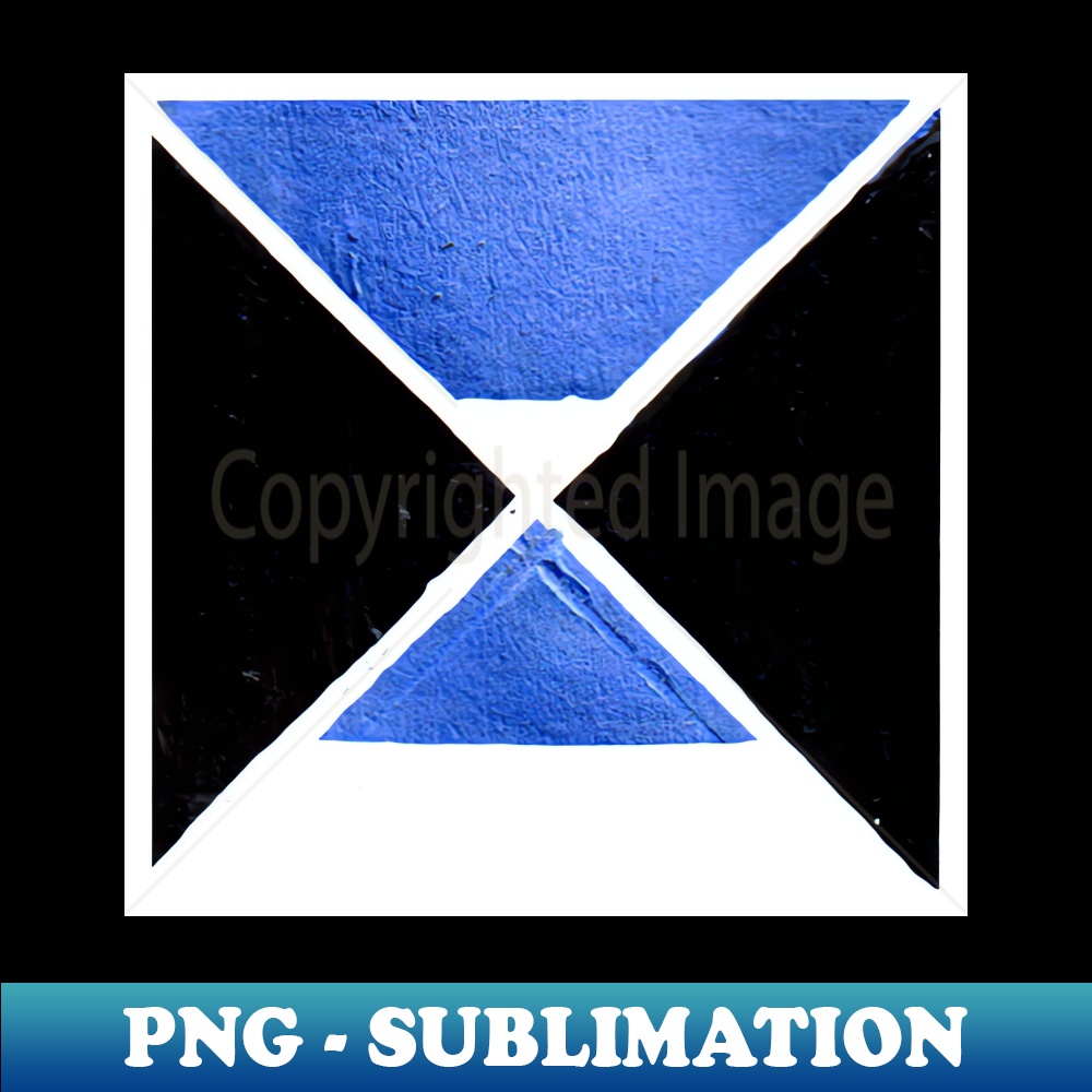 Inverted Blue Hourglass Geometric Abstract Acrylic Painting - Professional Sublimation Digital Download