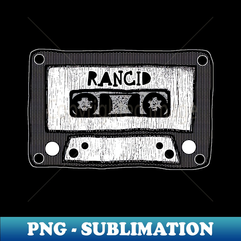 rancid cassette black and white - Retro PNG Sublimation Digital Download