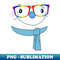 Cute Women's LGBTQ Winter Snowwoman Snowman Face Gay Pride Glasses - Creative Sublimation PNG Download