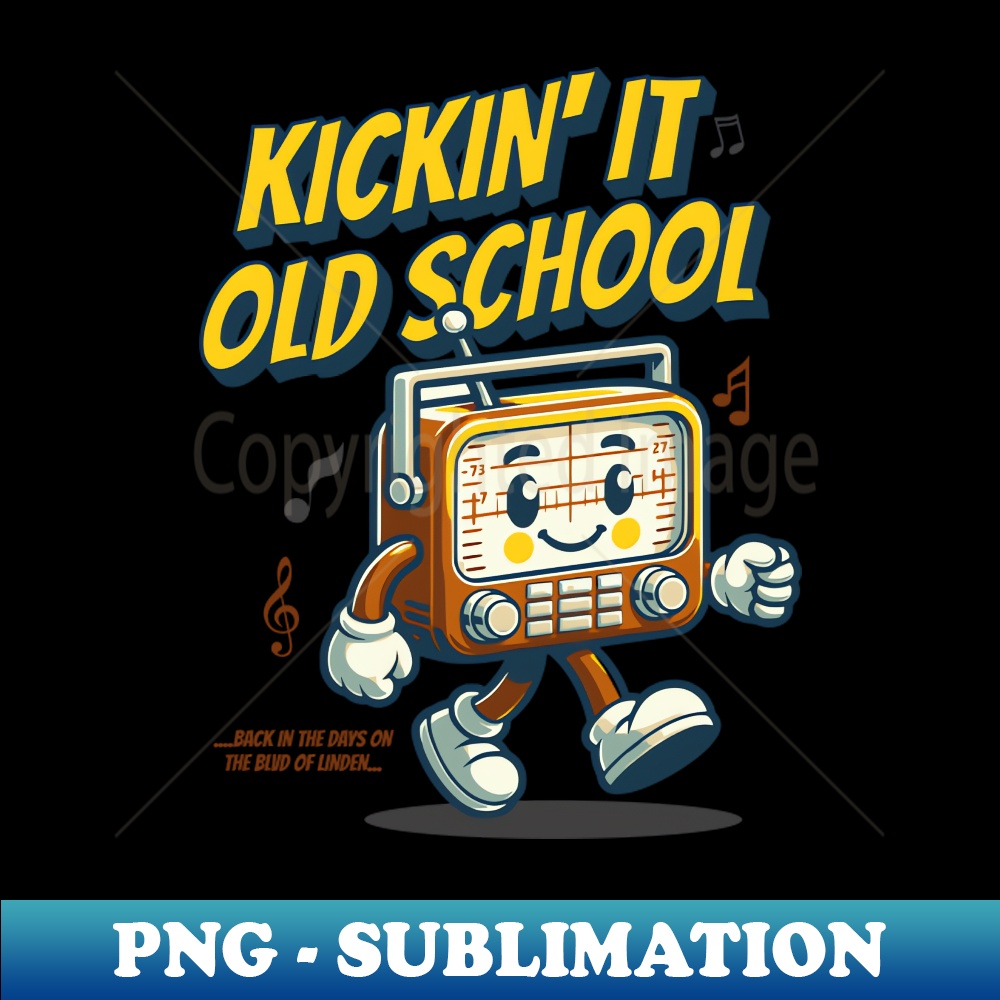 KICKIN IT OLD SCHOOL - Instant Sublimation Digital Download