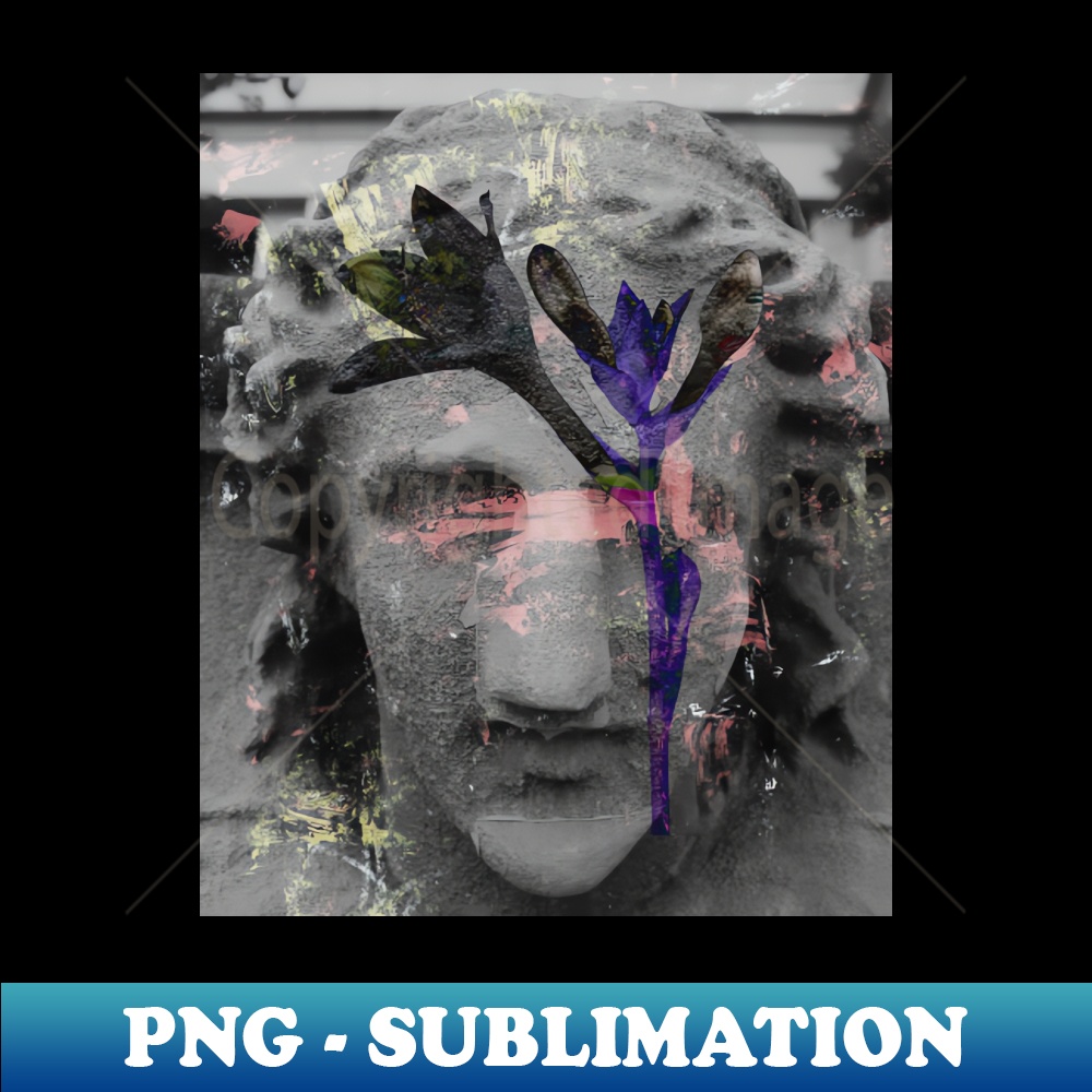 Statue with a flower - PNG Transparent Sublimation File