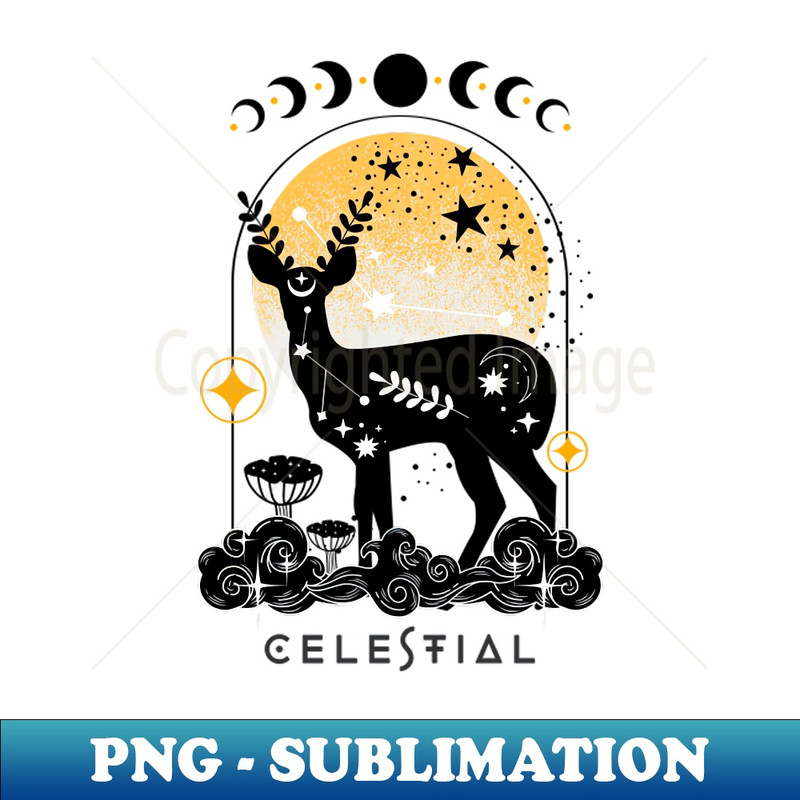 Celestial spirit animal Roe-deer - Trendy Sublimation Digital Download