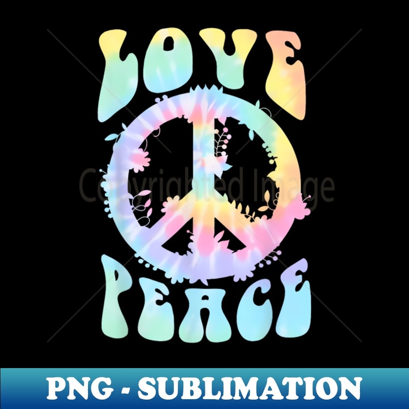 PEACE SIGN LOVE 60s 70s Tie Dye Costume - PNG Transparent Sublimation File