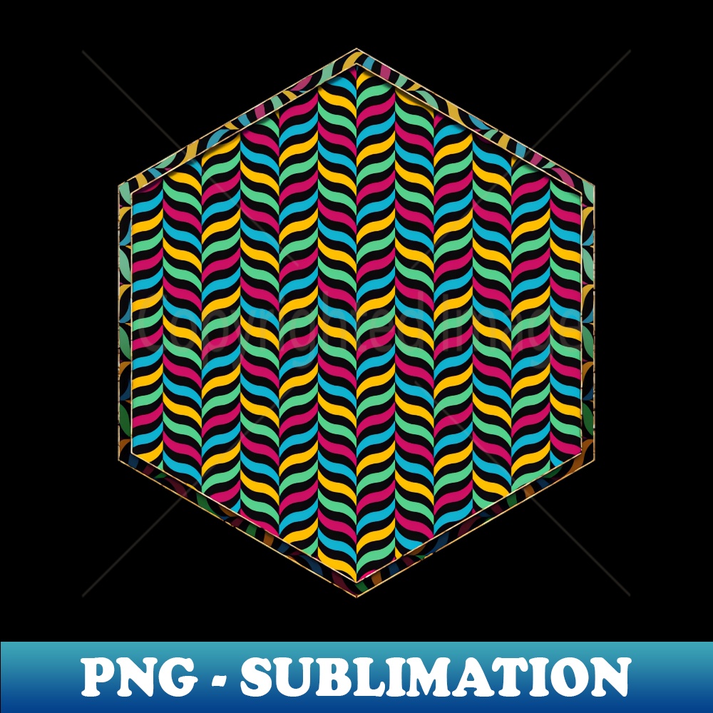 Geometric Alternating Curve Wave Chevron Pattern in Primary Colors n.350 - Elegant Sublimation PNG Download