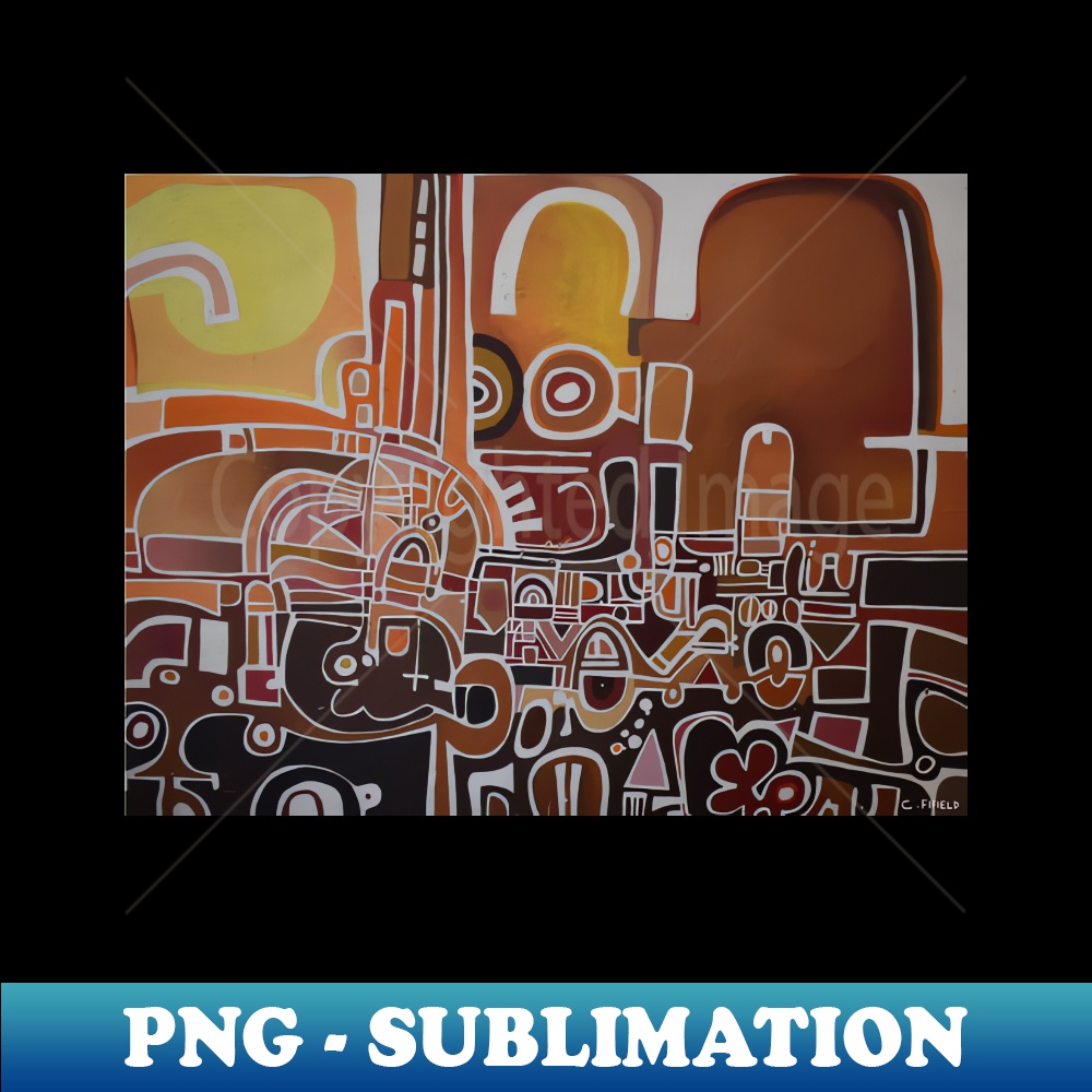 Abstract Autumn Landscape by Colin Fifield - Retro PNG Sublimation Digital Download