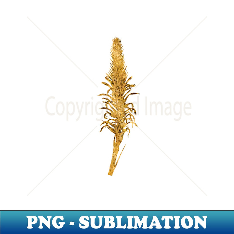 Vintage Gilded Pitcairnia Latifolia Botanical Gold Leaf - Premium PNG Sublimation File