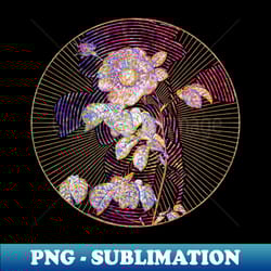 vintage rose floral rainbow mosaic - instant sublimation digital download