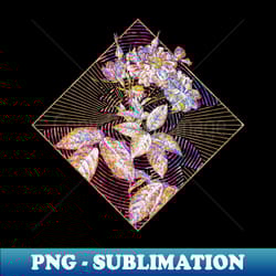 blooming boursault rose floral rainbow mosaic - png sublimation digital download