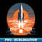 Vintage Retro Space Rocket Launching - Aesthetic Sublimation Digital File