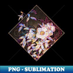 white rose of snow floral rainbow mosaic 1 - decorative sublimation png file