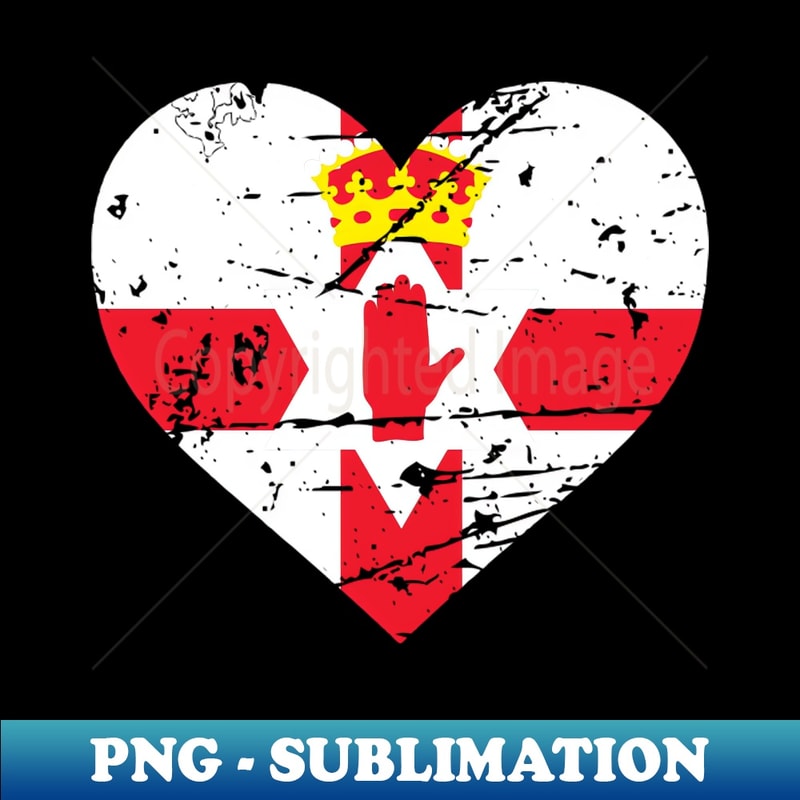 Northern Ireland Heart Flag Patriot Fan - Aesthetic Sublimation Digital File