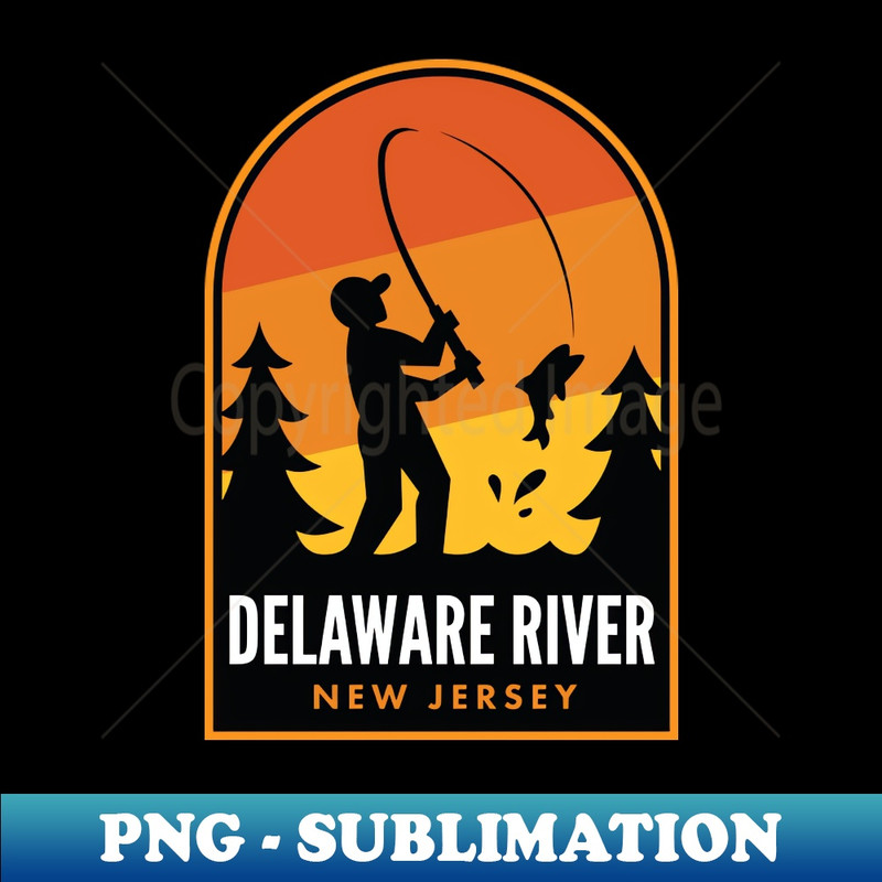Delaware River New Jersey Fishing - PNG Transparent Sublimation File