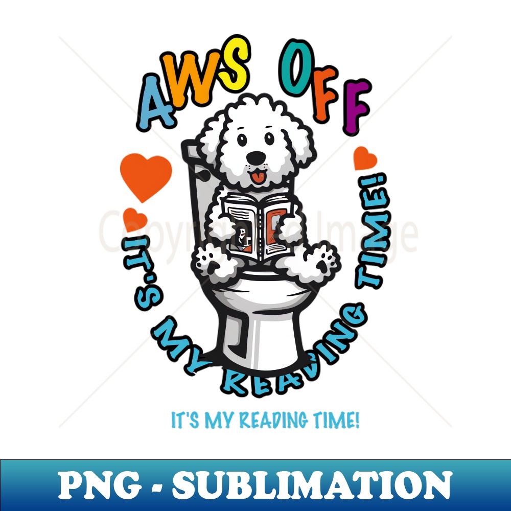 Dog reading on the toilet - Exclusive PNG Sublimation Download