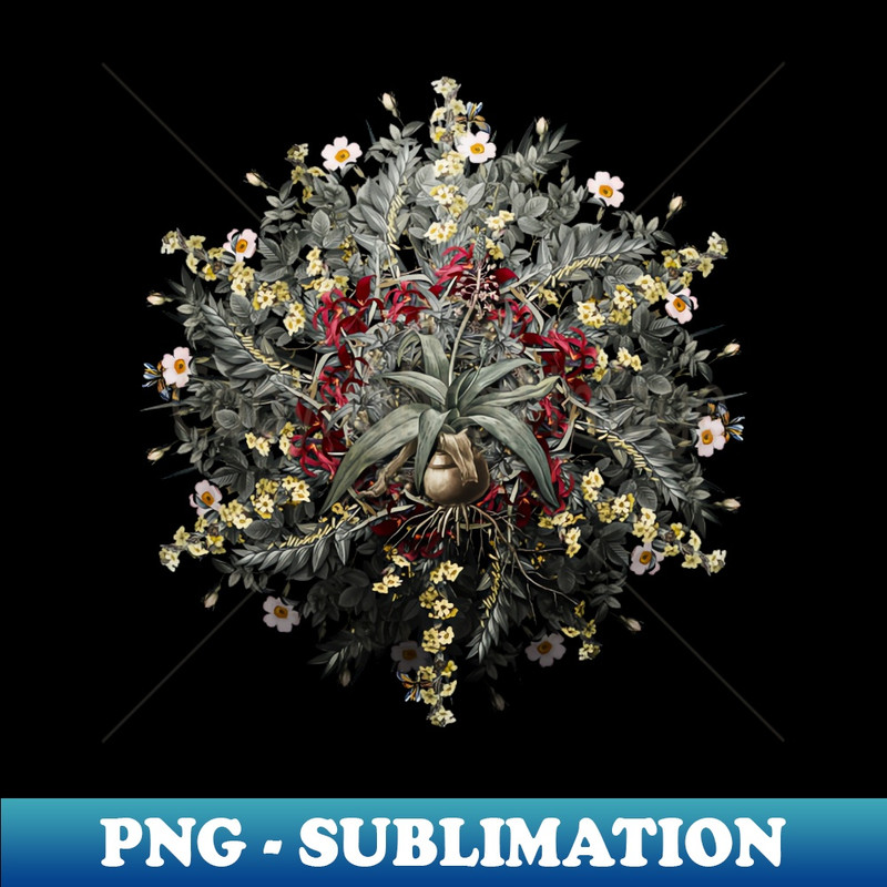 Vintage Lachenalia Lanceaefolia Flower Wreath - PNG Transparent Sublimation File