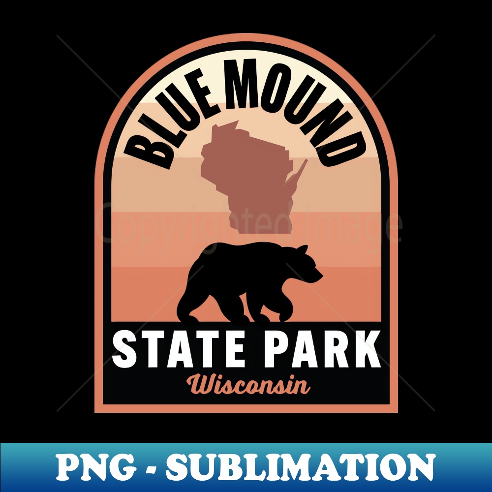 Blue Mound State Park WI Bear - Signature Sublimation PNG File