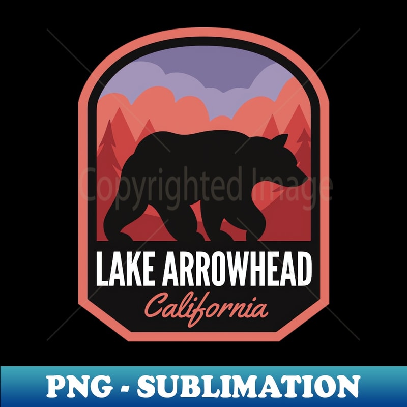 Lake Arrowhead California Bear - Creative Sublimation PNG Download