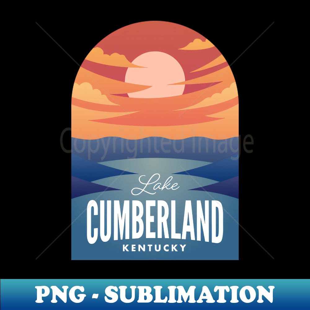 Lake Cumberland KY Retro Sunset - Retro PNG Sublimation Digital Download