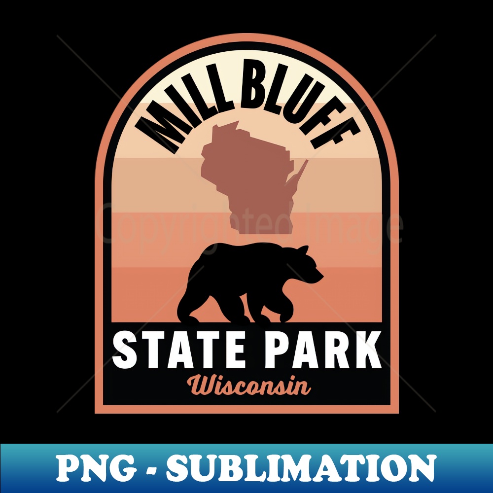 Mill Bluff State Park WI Bear - Instant PNG Sublimation Download