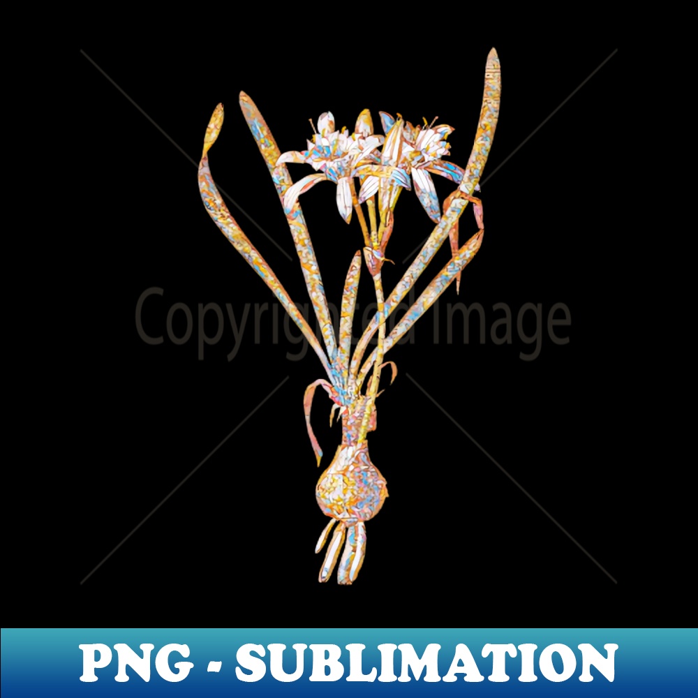 Gold Prism Mosaic Sea Daffodil Botanical Illustration - Signature Sublimation PNG File