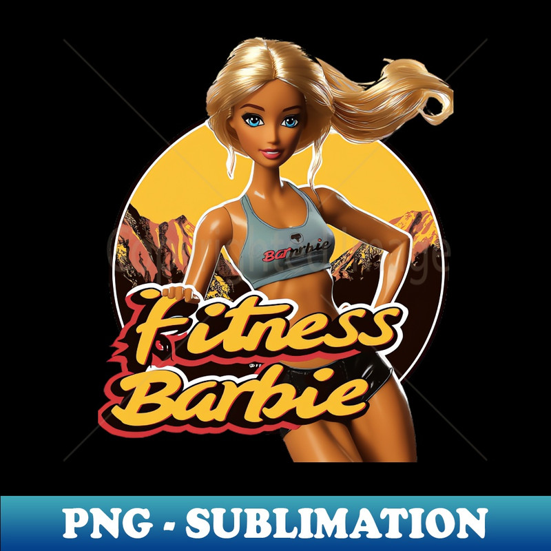Fitness Barbie Vintage Graphic T-shirt - Instant PNG Sublimation Download
