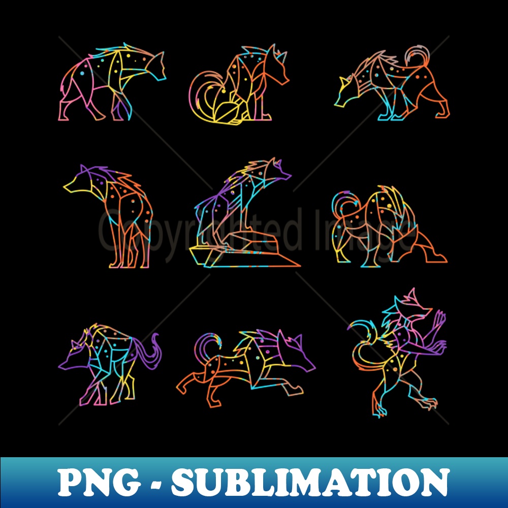 African Safari Hyena - Vintage Sublimation PNG Download