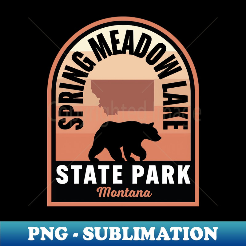 Spring Meadow Lake State Park MT Bear - Instant PNG Sublimation Download