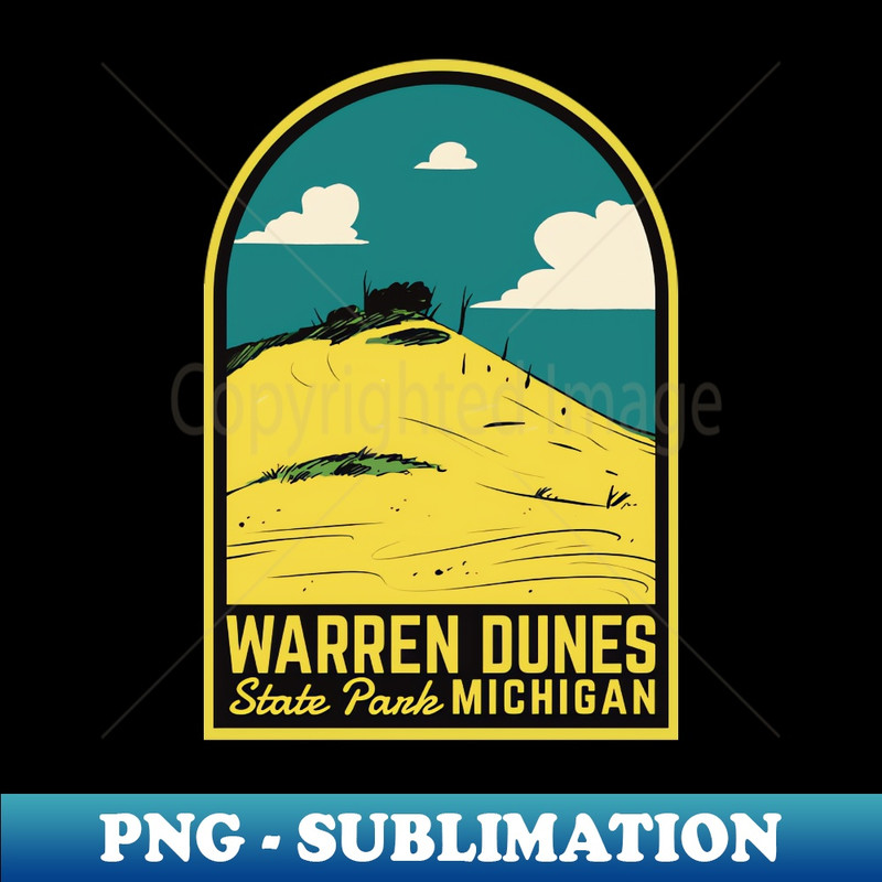 Warren Dunes State Park Michigan Vintage Travel 1 - Modern Sublimation PNG File