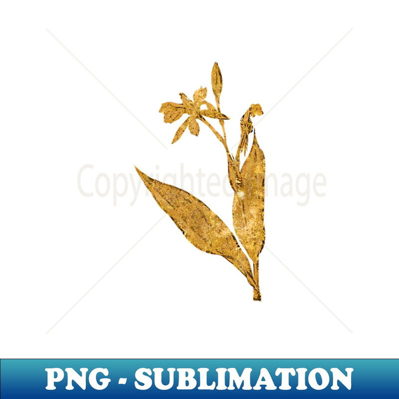 Vintage Gilded Bandana of the Everglades Botanical Gold Leaf - Decorative Sublimation PNG File