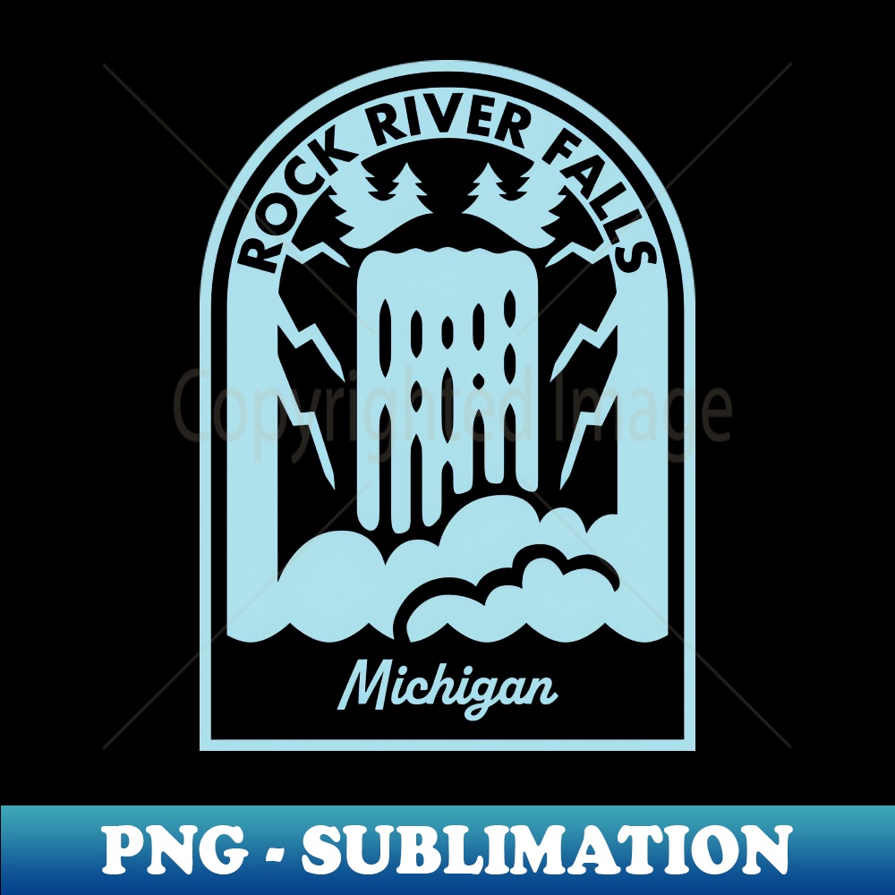 Rock River Falls Michigan - PNG Transparent Digital Download File for Sublimation