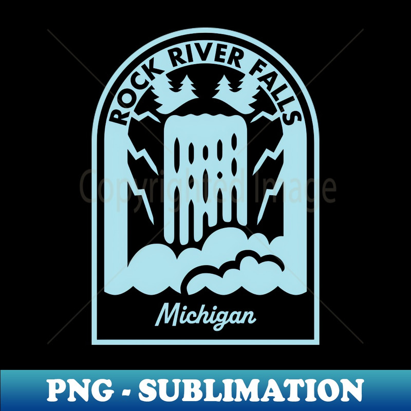 Rock River Falls Michigan - PNG Transparent Digital Download File for Sublimation