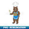 Grizzly bear baking - PNG Transparent Digital Download File for Sublimation