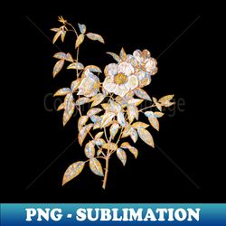 gold prism mosaic white rose of snow botanical illustration - elegant sublimation png download