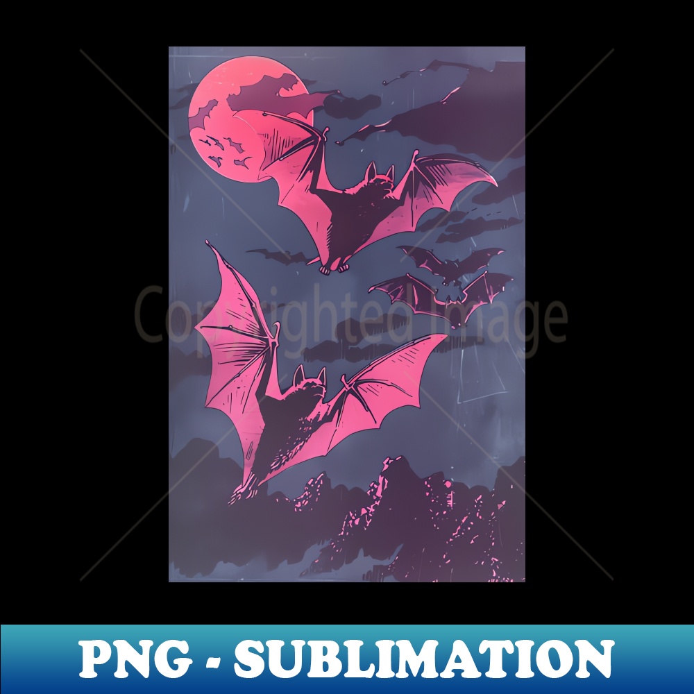 Neon Pink Vampire Bats Print - Vintage Print - Home Decor - Bat Art - Dark Art - Occult Poster - Gothic Home Decor - Witchcraft - Wiccan Art - High-Resolution P